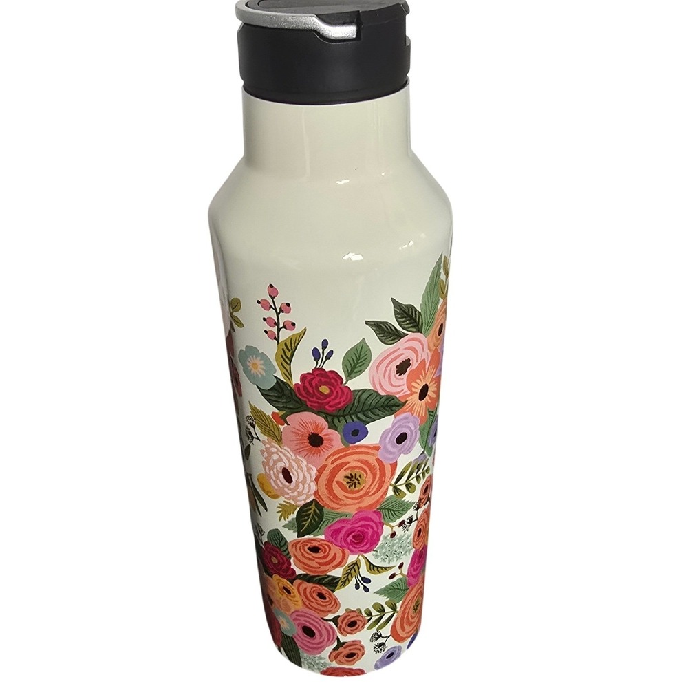 Corkcicle x Rifle Paper Co Garden Party 20oz Canteen Floral Water Bottle Cream - Picture 8 of 14